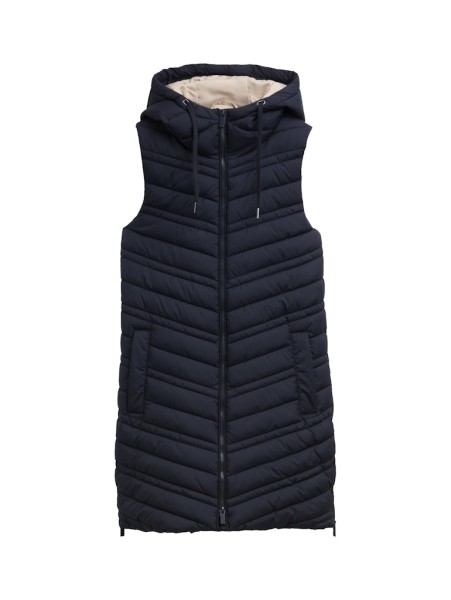 Longstyle Steppweste mit Kapuze