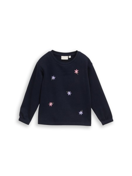 Sweatshirt mit Blumenstickereien