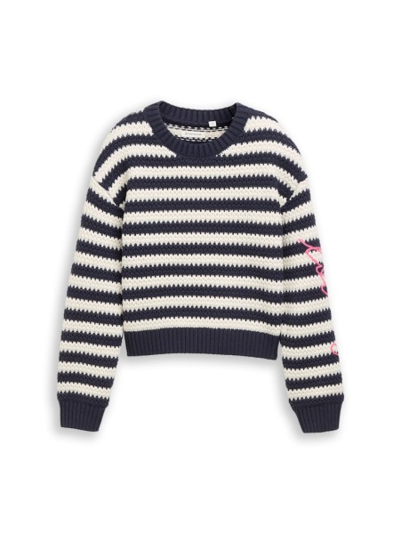 Strickpullover mit Streifenmuster