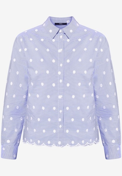 Bluse mit Streifen und Stickerei