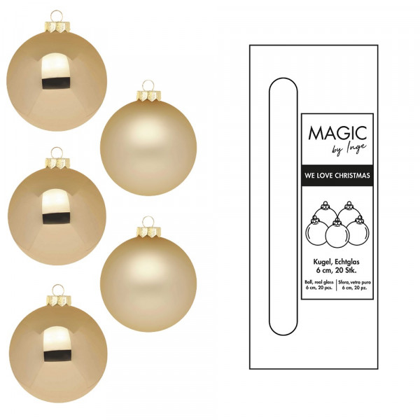 Weihnachtskugel "Gold", 20 tlg. 6cm