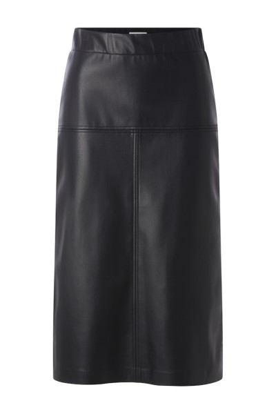 Fake Leather Midi Skirt
