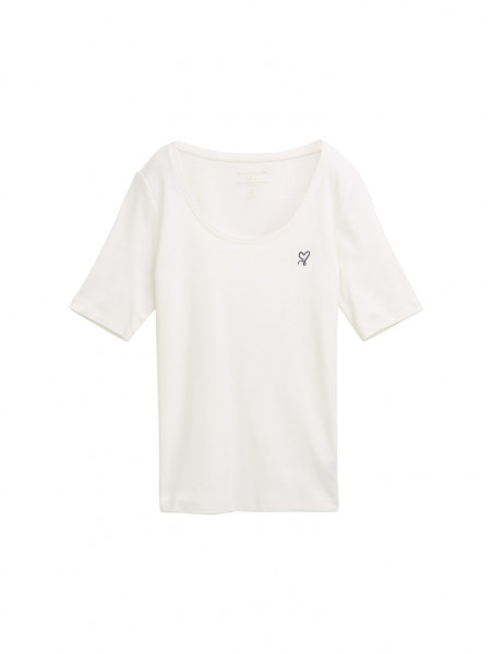 T-Shirt mit Herz-Stickerei