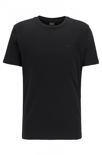 T-Shirt mit Rundhalsausschnitt aus garngefärbtem Single Jersey