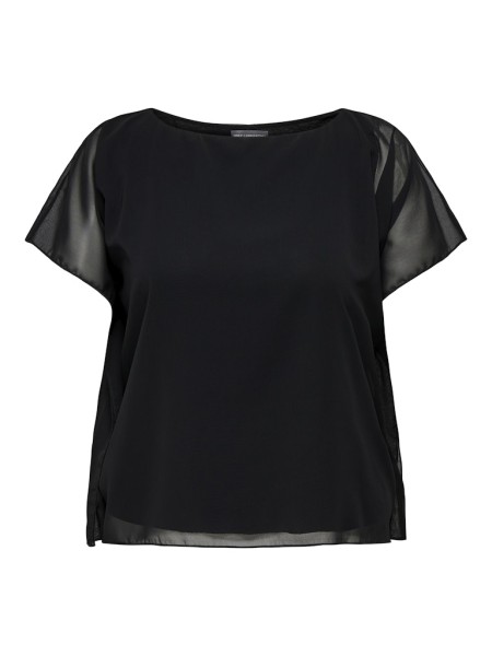 CARCOKO SS O-NECK TOP WVN