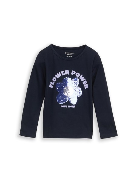 Langarmshirt mit Wendepailletten