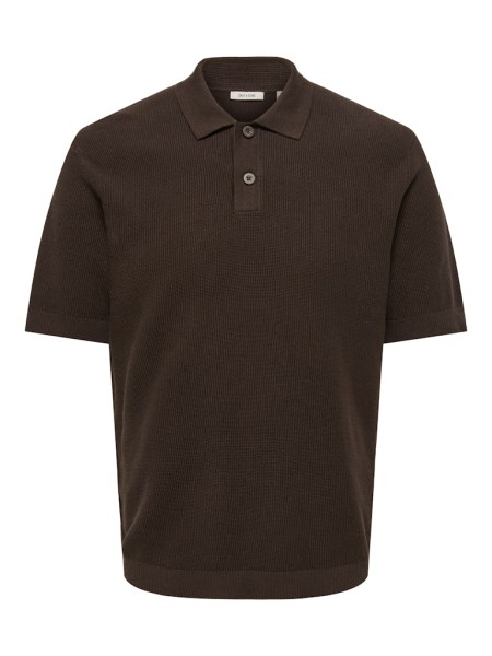 ONSTONY REG 12 SS WAFFLE POLO KNIT