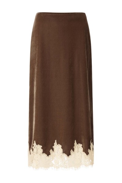 Velvet Lace Midi Skirt
