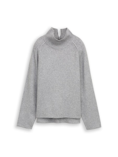 Loose Fit Strickpullover mit Stehkragen