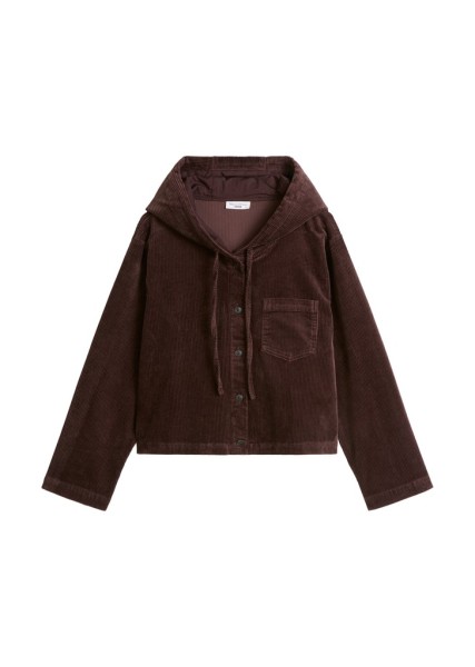Kapuzen-Cordbluse relaxed