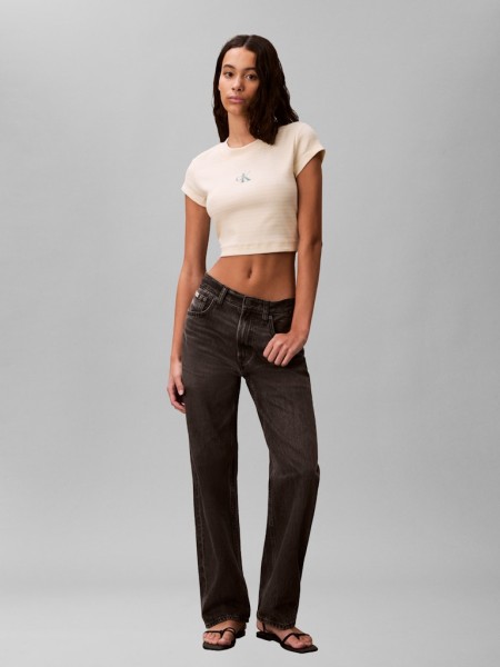 STRIPED MONOLOGO BABY RIB TEE