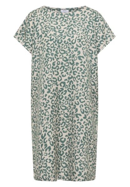 Knielanges Kleid aus Leinenmix mit Print
