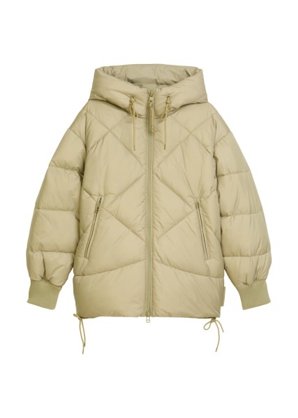 Lange Kapuzen-Steppjacke relaxed