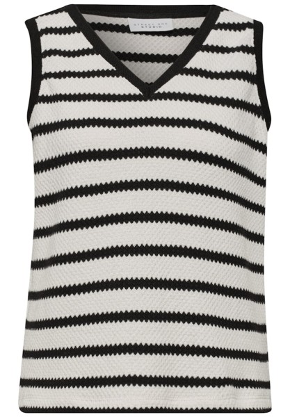 Top mit V-Neck in Strick-Optik