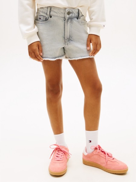 Raw Hem Wide Leg Denim Shorts
