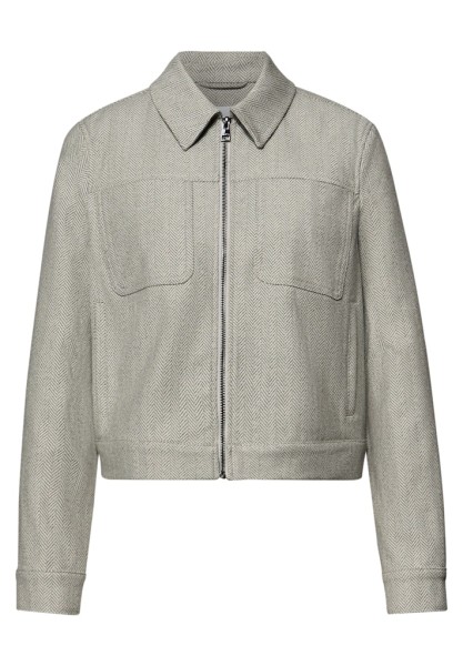 Jacke mit Fischgrätmuster und Zipper