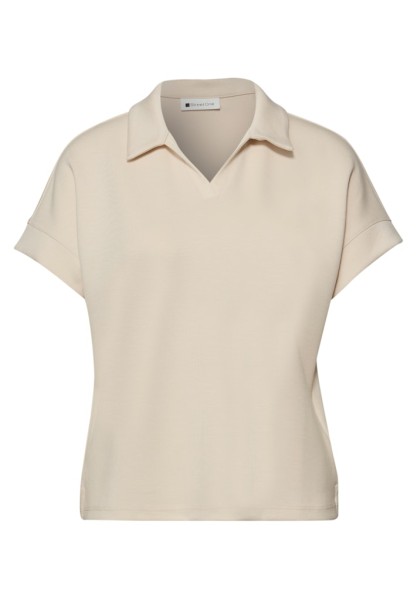 Kurzarm Poloshirt mit Rippdetail