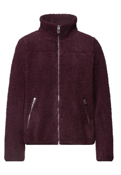 Teddy-Jacke mit Stehkragen und Zipper