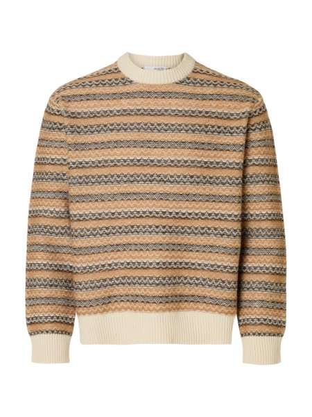 SLHREVY LS KNIT RELAXED JAC CREW NECK