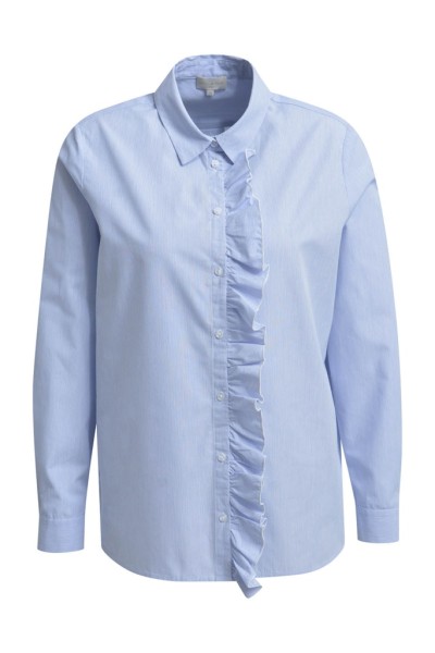 shirt blouse w/ ruffle at placket 1/1 sleeve