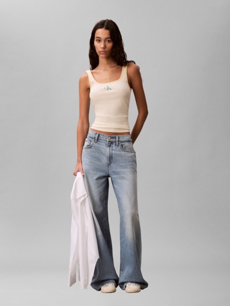 STRIPED MONOLOGO SCOOP NK RIB TA