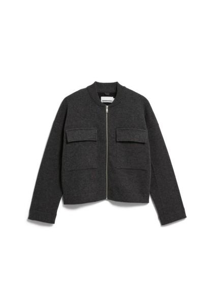 COTTON-WOOL BOMBER KNIT JACKET