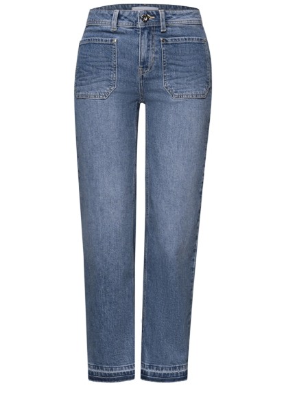 Straight Leg Jeans mit Saumdetail