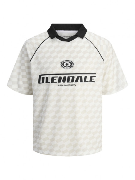 JCOLIDO AOP MESH OPEN COLLAR POLO JNR