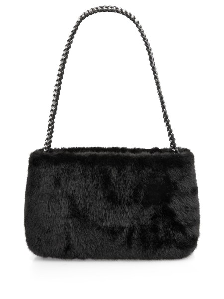 Schultertasche aus Fake Fur