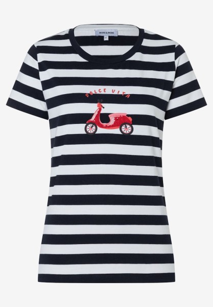 Streifenshirt mit Paillettenroller