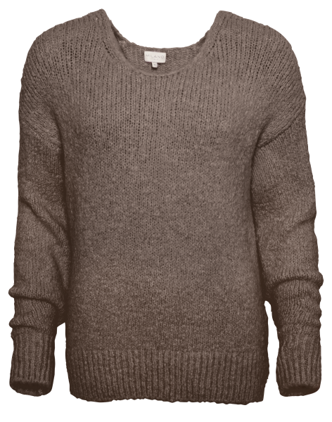 Round neck Pullover with 1/1 sleeves and oversized shoulders