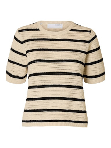 SLFVINNA SS STRUCTURE KNIT O-NECK NOOS