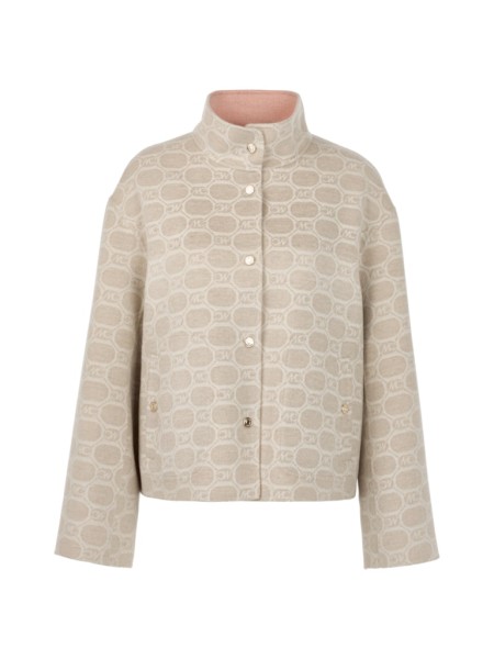 Wollmix-Wendejacke mit Chain-Logo-Print