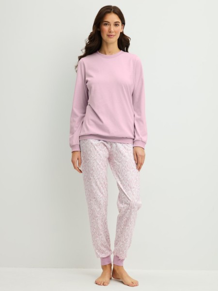 DAMEN Pyjama mit Bündchen