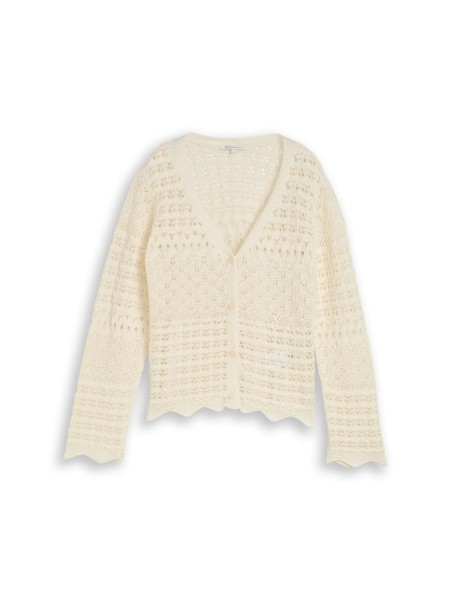 Relaxed Fit Cardigan mit Lochmuster