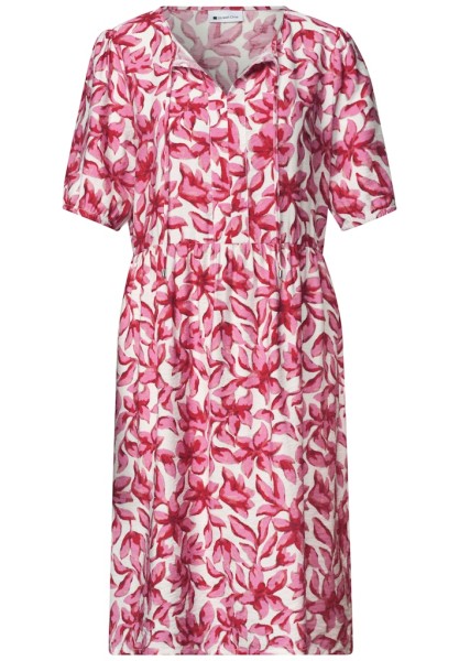 Knielanges Kleid mit Split Neck und Print