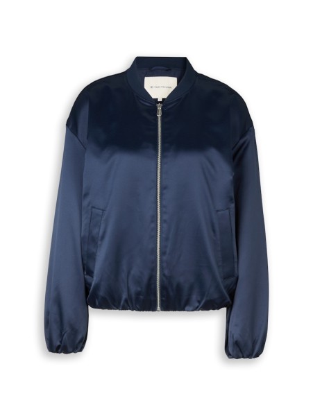 Satin Blouson Jacke mit Bomberkragen