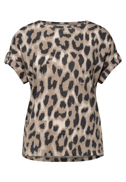 Dropped Shoulder Shirt mit Leo-Muster