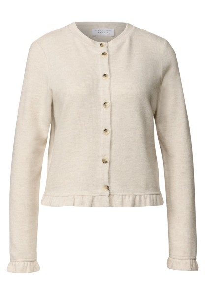 Strick-Look Jacke mit Rüschendetails