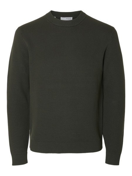 SLHDANE LS KNIT STRUCTURE CREW NECK NOOS