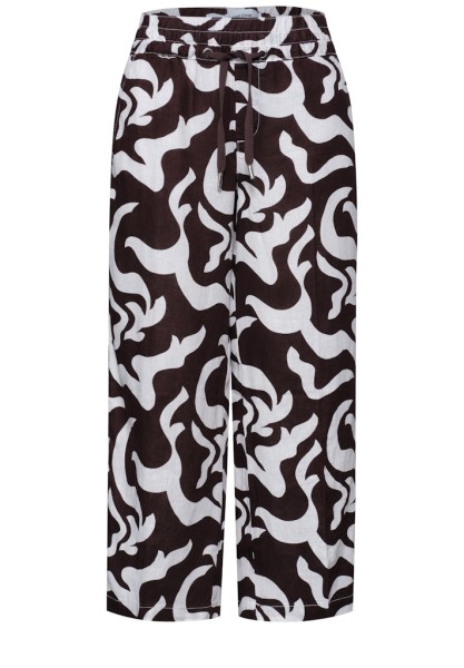 Mid Waist Wide Leg Hose mit Print