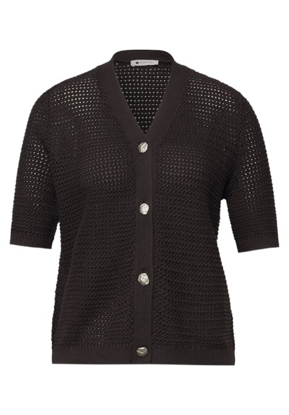 Kurzarm Cardigan mit V-Neck und Struktur