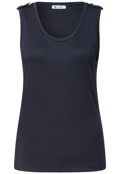 Top mit V-Neck und Knopfdetail
