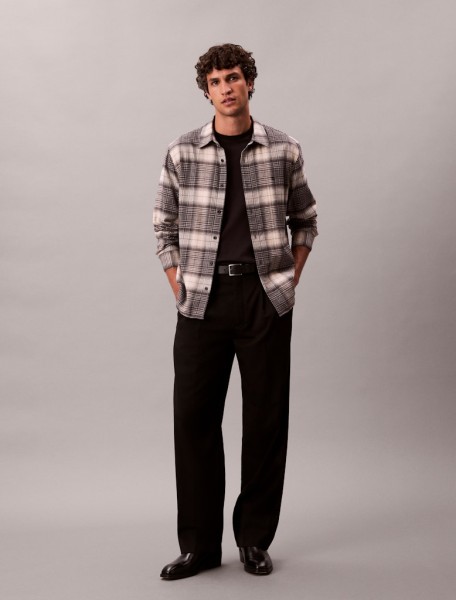 LS BRUSHED PLAID EASY SHIRT