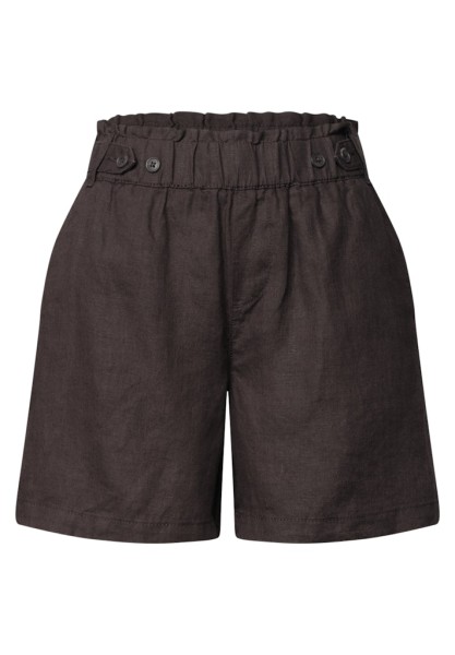 Shorts aus Leinen mit Paperbag-Bund