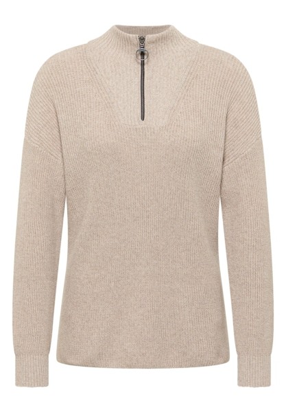 Mouliné Pullover mit Troyer