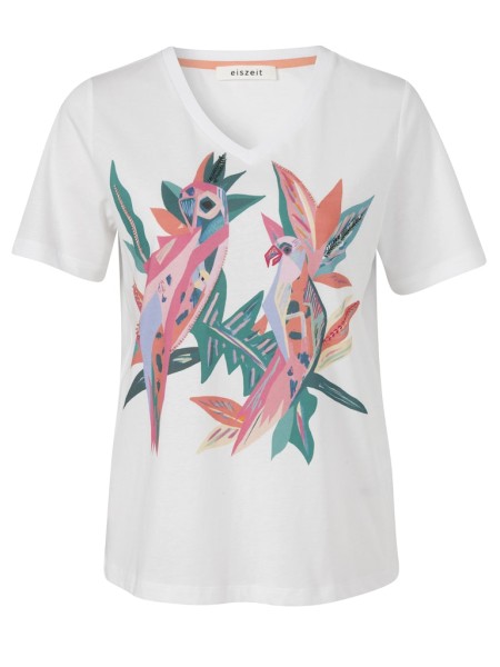 T-Shirt V-Ausschnitt 1/2 Arm Druck