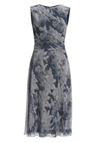 Plissiertes Kleid mit Metallicfäden