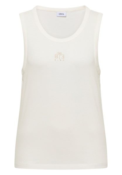 Top mit Rundhals und Embroidery-Detail