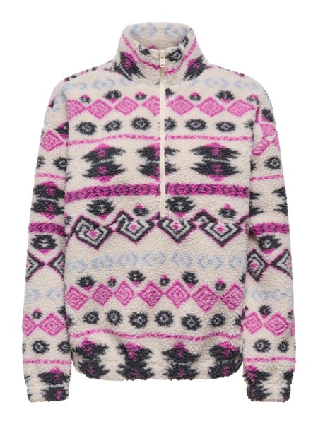 ONLJANNE AZTEC TEDDY L/S ZIP CC SWT